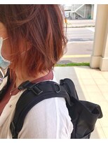 フランジェッタヘアー(Frangetta hair) 初夏のアプリコットピーチ