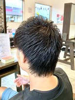 オレンジ(orange)&nbsp;メンズサイドツーブロックウルフスタイル