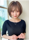 20代30代40代大人かわいいひし形ボブ小顔ショコラベージュ