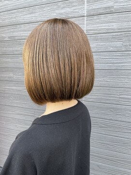 琉月 枝松店 ナチュラルボブ×オリーブベージュ
