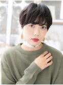 ★大人ヘルシーヘアくせ毛風小顔束感ショート30代40代50代★8