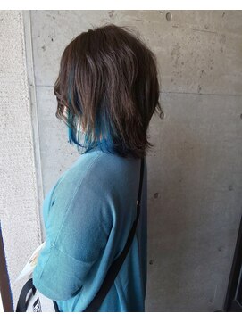 ヘアーズ ボウ トータルビューティー(hair's BEAU total beauty) ブルーインナーカラー