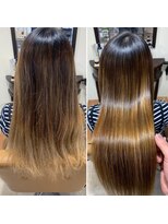 ブローテ ヘアアンドメイク(brote hair&make) ブリーチ毛縮毛矯正+髪質改善【brote山根】