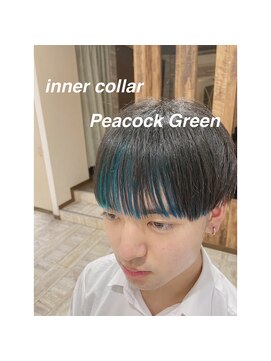 ティアラ 桜木町(TIARA) REAL SALON WORK～前髪インナーカラー/ピーコックグリーン