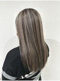 コントラストハイライトロング_ボブウルフ_ココアベージュ