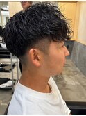 ツイストスパイラルパーママッシュメンズパーマ波巻きパーマ