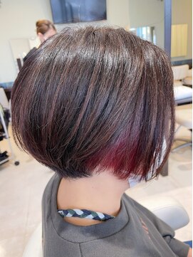 アメイジングヘアー 美沢店(AMAZING HAIR) イヤリングカラー/高発色ピンク/大人ショートボブ/20代30代40代