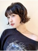 【韓国スタイル】ボブ・ニュアンスパーマ×くすみブラウンカラー