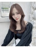 顔周り/小顔/レイヤー/髪質改善/韓国風巻き/ミルクティー/札幌