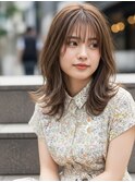 セミロングヘアー/チャコールグレー/10代20代30代/髪質改善/越谷