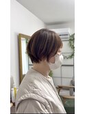 シフォンベージュショートボブ
