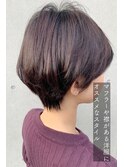 30代40代大人可愛いワンサイドショートブランジュ黒髪ベージュ