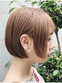 ミニボブショートボブ　ベージュカラーアッシュブラウン20代30代