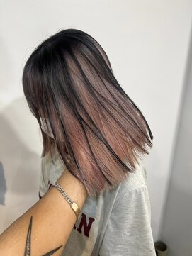 メリー オオサカ(Merly Osaka) ふんわりピンクのアンブレラカラー_pink ash black_