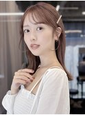 顔まわり 外ハネヘア くびれヘア 韓国ヘア 2way前髪