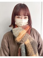 ジュリエッタ(giulietta)&nbsp;ボブ　暖色カラー　ピンクブラウン　ブリーチなしカラー