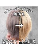 グレージュカラーの色落ち☆推し活推しカラーハイトーン