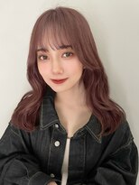 小顔外ハネミディアムアッシュ20代30代40代くびれミディ韓国ヘア