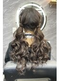 ヘアセット×編み込みツインテール