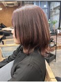 ★美髪外ハネボブ/チェリーレッド/似合わせカット/ワイドバング