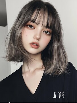 レヴ 草加店(LEV.) 前髪アンブレラカラーこなれミディイメチェンウェーブパーマ