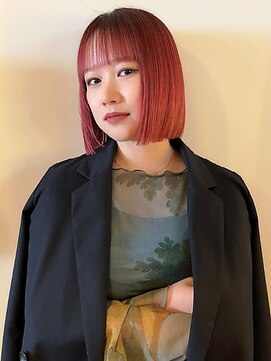 ロティー 天神(loty) ショート　ボブ　チェリーレッド　ケアブリーチ　10代20代30代
