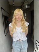 抜きっぱなしブロンド　顔型別ヘアスタイル