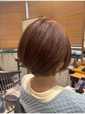 ショート/レイヤー/ボブ/透明感ブラウン