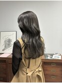 ブリーチなしオリーブグレージュレイヤーカット冬カラー20代