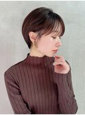 大人ガーリー/ダークアッシュ/似合わせカット/レイヤーショート