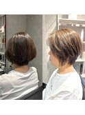 【Clair雲山】立体的白髪ぼかしハイライト×大人ショートヘア