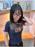 裾デザインブロンド×顔周りレイヤー/レイヤーカット/ハイライト