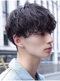 天神メンズパーマルーズパーマシャドウパーマッシュウルフ緩め