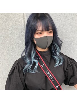 アリーズ(ALLYS) ☆ネイビーブルー×インナーカラー☆