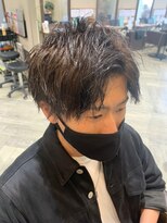 バグズ ヘアデザイン 桔梗が丘店(Baguz HAIR DESIGN)&nbsp;アップバング×くせ毛ショート風パーマスタイル10代20代30代