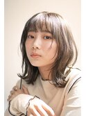 ミディアムヘア/ショコラベージュ/ボブルフ/新宿