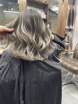 ラフ(LAFF)&nbsp;#バレイヤージュ#グレージュカラー#ボブウルフ#ココアベージュ