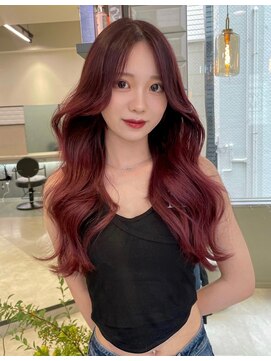リリー(Lilley) 【lilley内堀】韓国ヘア×レッド×巻き髪×ブリーチ