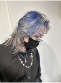 20代30代ハイライトインナーカラーメンズホワイトシルバー