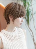 大人かわいい前髪セシルカットココアブラウンフリンジウェーブ