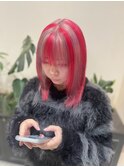 【Lee十三 Minato】セクションカラー　レッド＆ホワイト