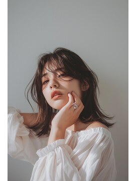 ラナ 新宿(lana) こなれミディアム/顔まわり/シースルーバング【lana hair 新宿】