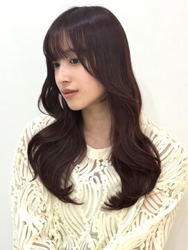 ユーフォリア 銀座(Euphoria) ロングレイヤー 韓国風巻き チェリーブラウン 韓国ヘア 美髪