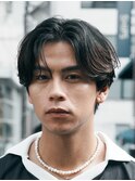 天神大名ニュアンスパーマセンターパートシャドウパーマ刈り上げ