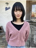 くびれヘア　顔まわりレイヤー　くびれミディアム　レイヤー