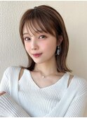 【20代30代】顔周りレイヤー/オリーブベージュ/ヘーゼルブラウン