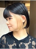 ミディアムヘア/暗めカラー/グランマッシュ/一宮/レイヤー