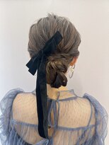 プルクラギンザ(PulchraGINZA)&nbsp;アップヘア/愛され/ゆるふわ／黒リボン/ヘアセット