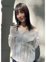 ローウェ 新百合ヶ丘(Louwe)&nbsp;切りっぱなし小顔ロングボブカーキベージュ[新百合ヶ丘]