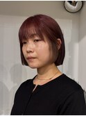 インナーカラー　ブリーチカラー　ハイトーンボブ